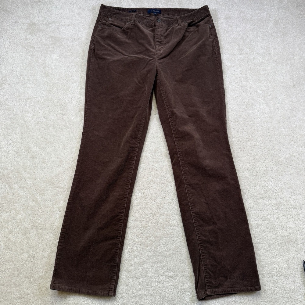 Talbots Heritage Corduroy Pants Womens 16 Brown Straight Leg Stretch